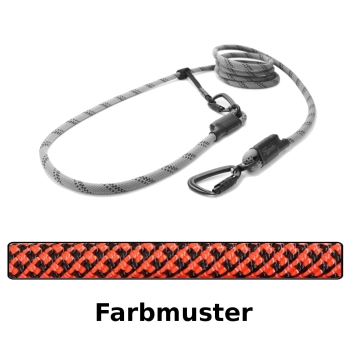 EASYLONG Hundeleine TWIST - L - 3,5m - orange und schwarz swirl